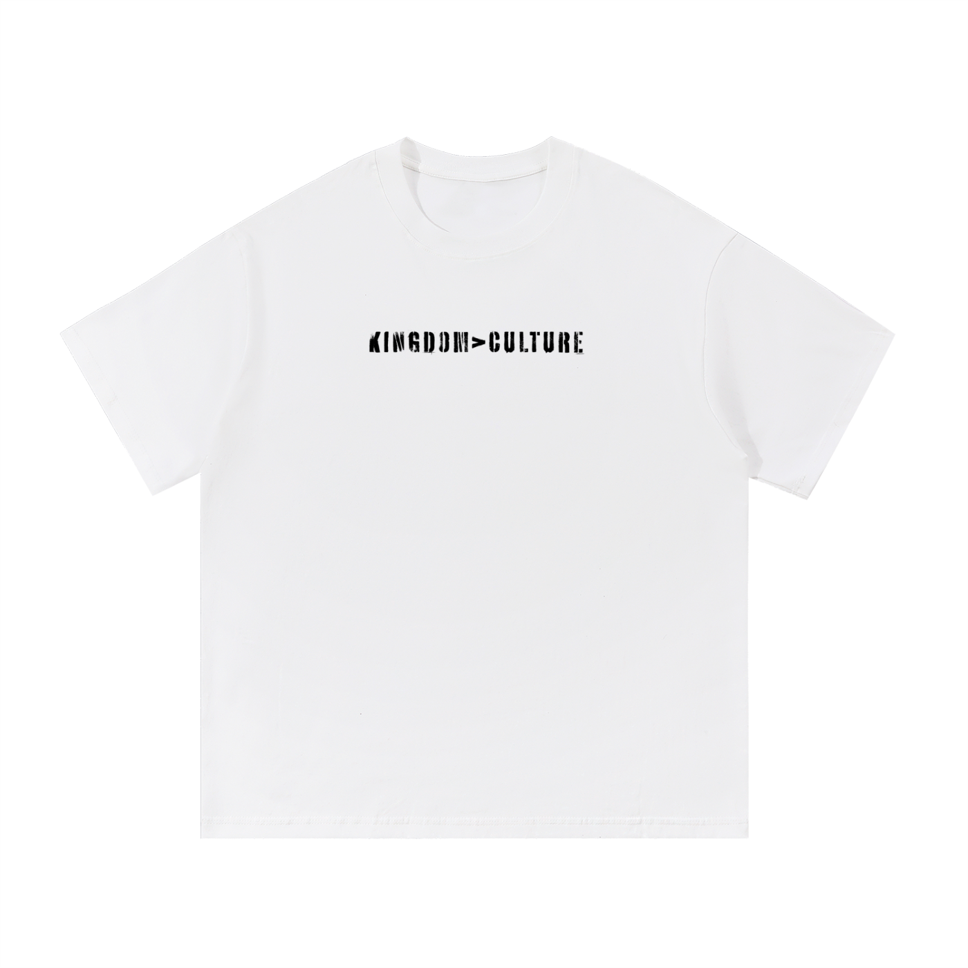 Heavyweight Oversized Unisex "Kingdom Of Culture" White Tee