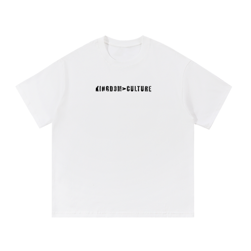 Heavyweight Oversized Unisex "Kingdom Of Culture" White Tee