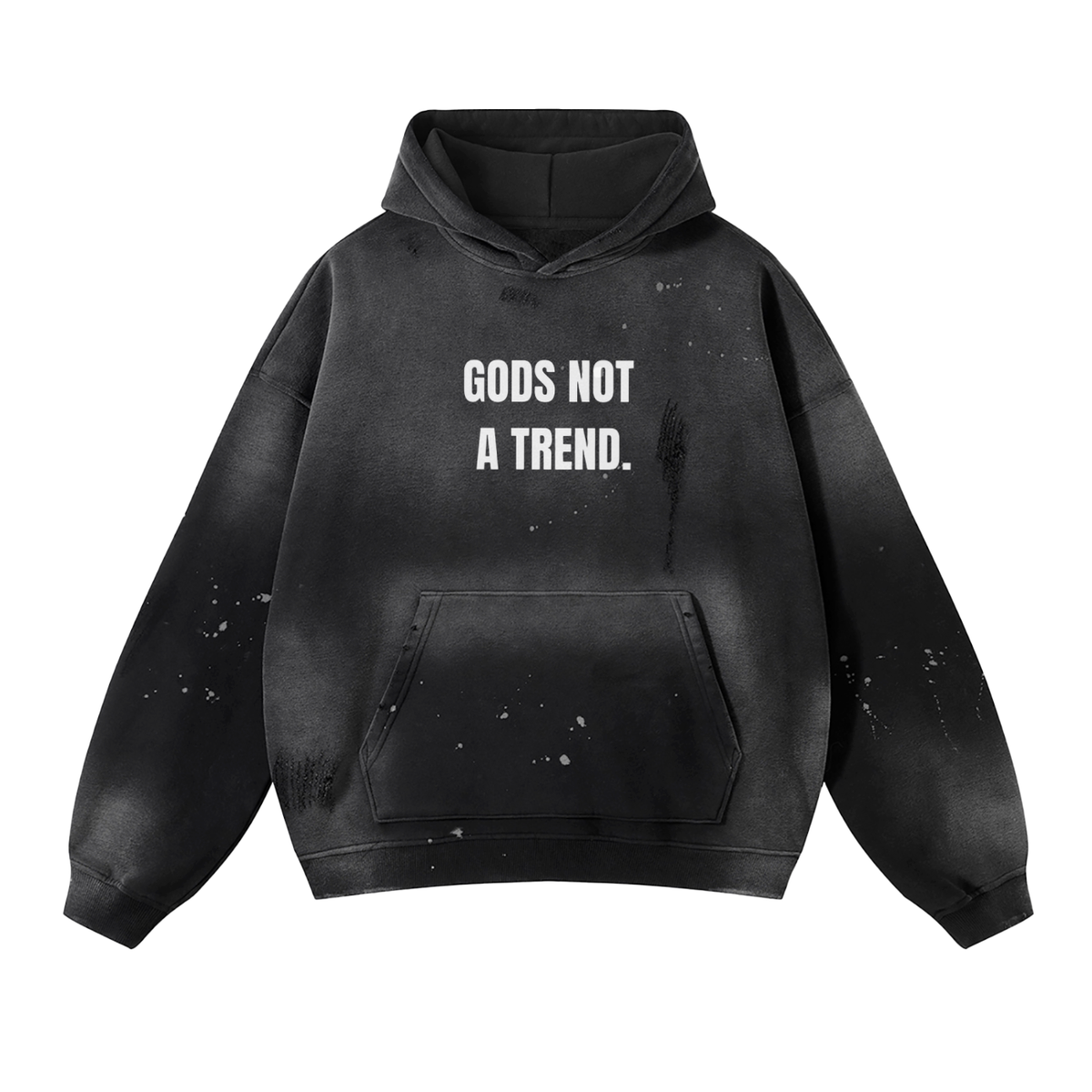 Gods Not A Trend Vintage Acid Washed Hoodie.