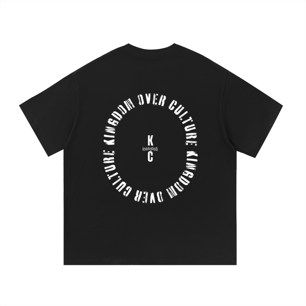 Heavyweight Oversized Unisex "Kingdom Over Culture" Black Tee