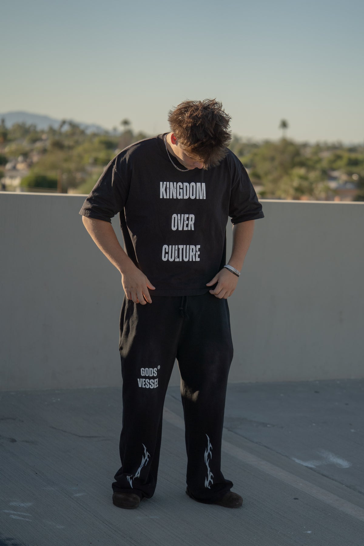 Gods Gotchu Unisex Acid Washed Streetwear Sweatpants.