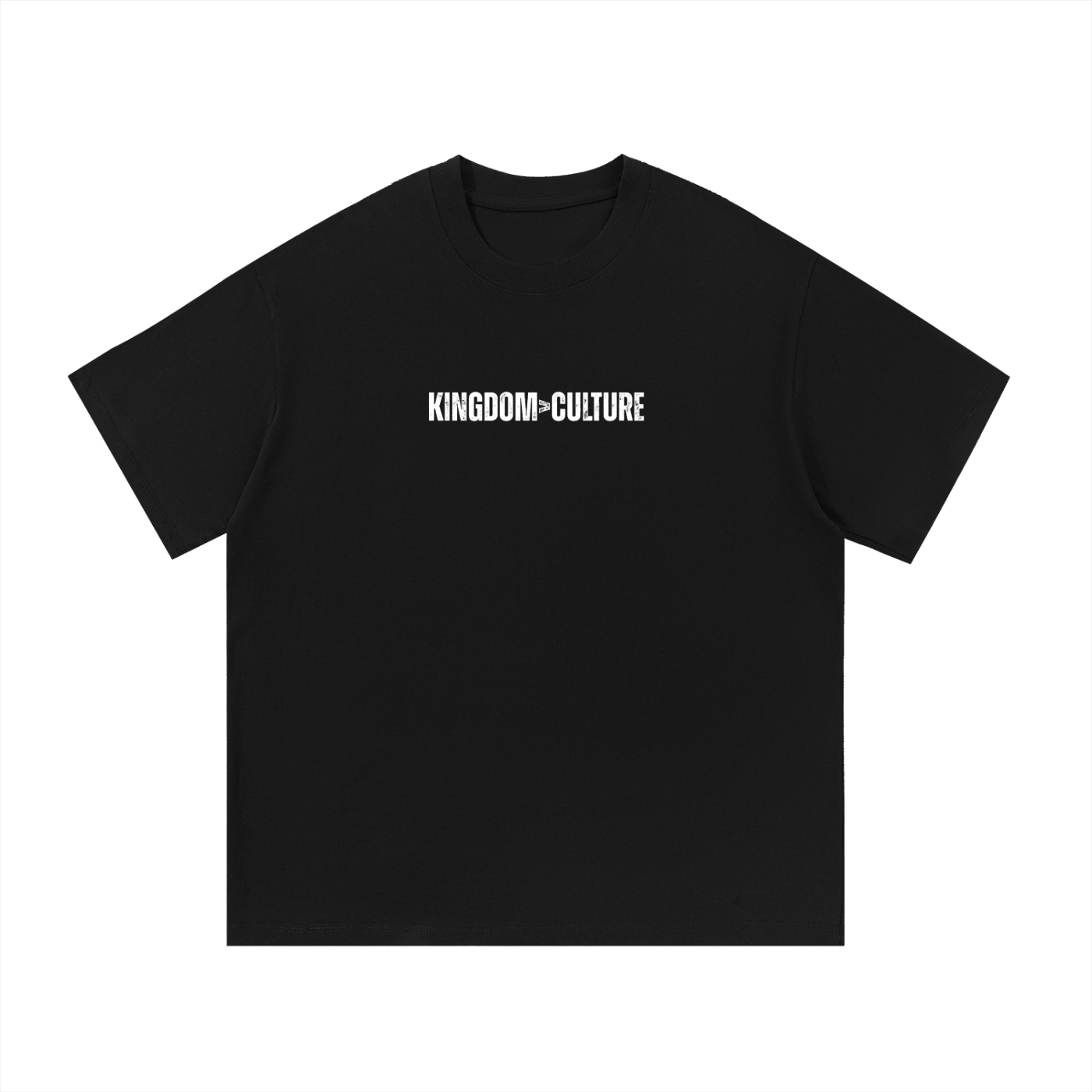 Heavyweight Oversized Unisex "Kingdom Over Culture" Black Tee
